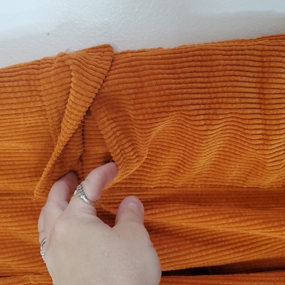 Wide Leg Corduroy Pants in Orange - Picture 3 of 14